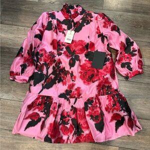 Tuckernuck Cerise Blossom Jacquard Palmerston dress- Size L- NWT